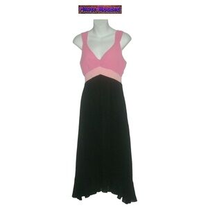 Vintage 90's Jonathan Martin Studio Pink & Black Prom Dress y2k Summer VTG Sz 6